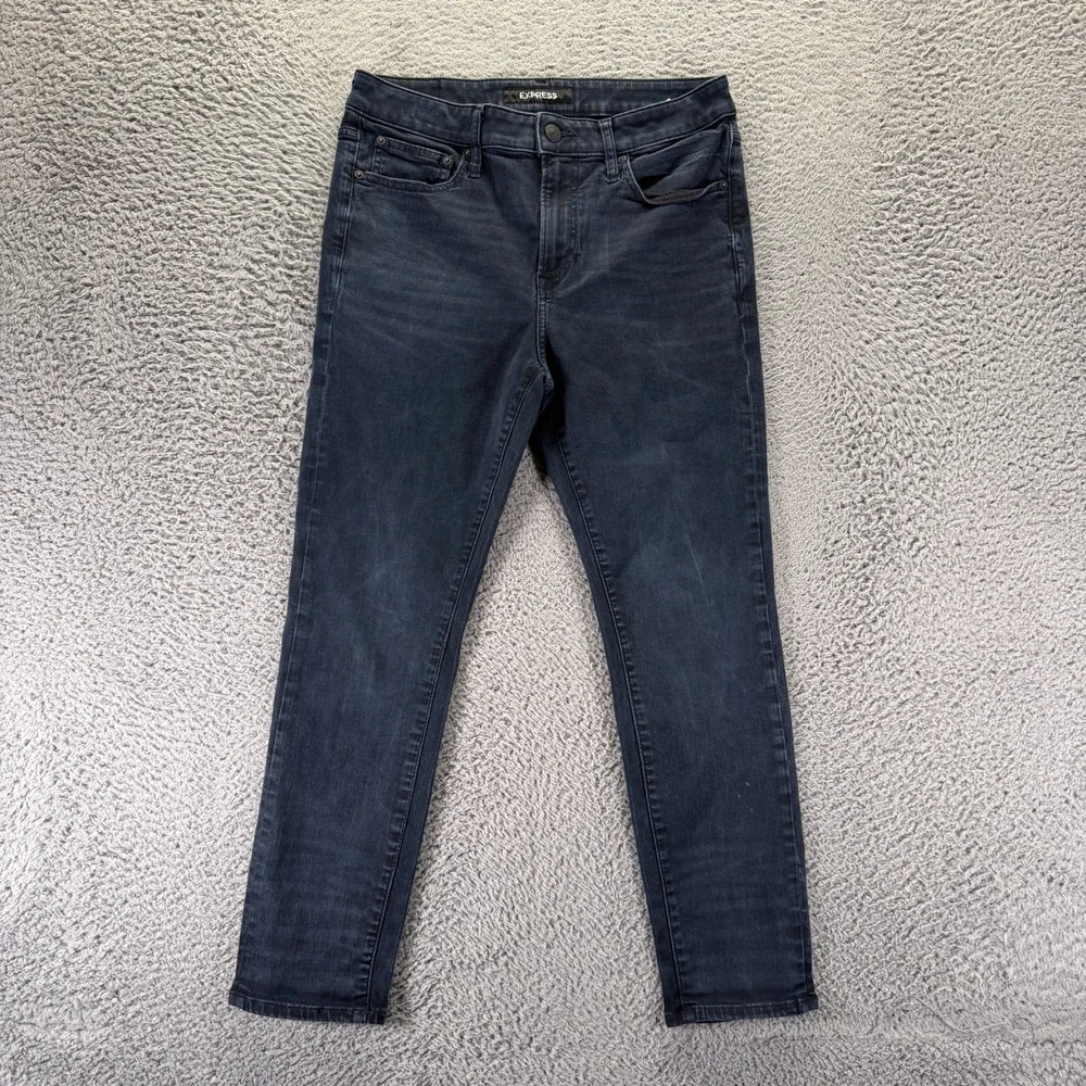 Express Jeans Mens 31x27 Blue Cotton Denim Tapered Athletic Workwear Stretch